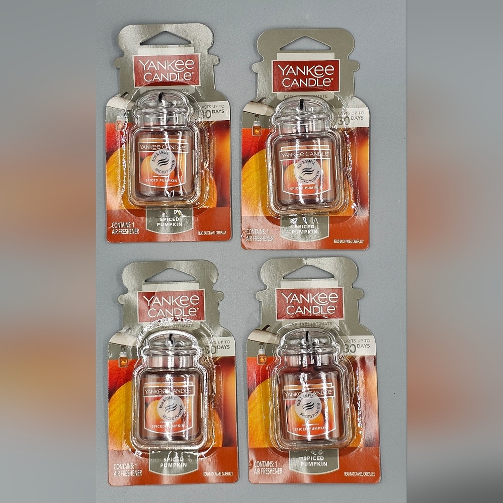 4 Yankee Candle Spiced Pumpkin Car Jar Ultimate Air Freshener Brand New